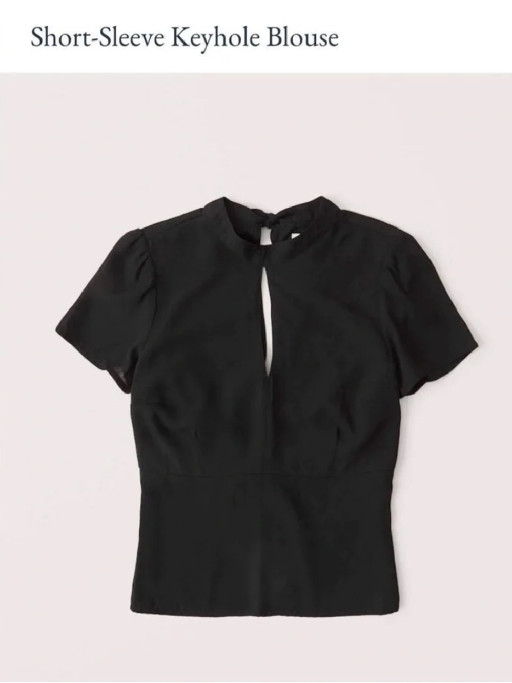 A&F Short-Sleeve Keyhole Blouse - Black, XXS, NWT